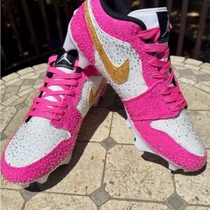 Vibrant Pink and Gold Women's Athletic Shoes